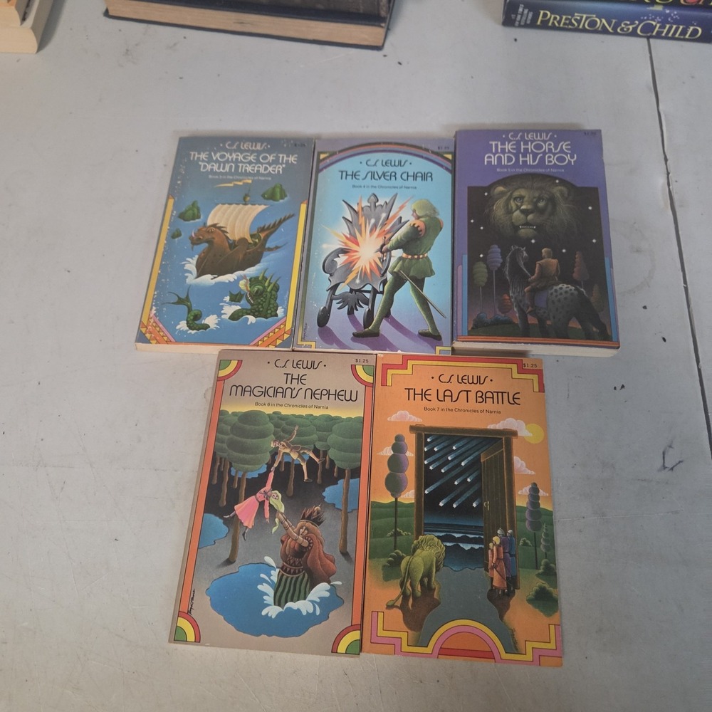 C.S. Lewis Chronicles Of Narnia Paperback Lot Books 3-7 Collier Books Vintage